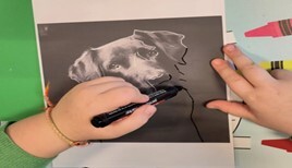 Dieren tekenen met stift en pastelkrijt